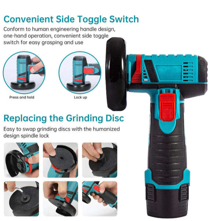 Lithium Battery Cordless Mini Electric Grinder & Polisher with One Battery