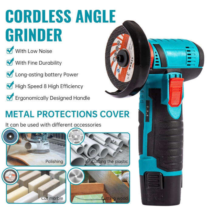 Lithium Battery Cordless Mini Electric Grinder & Polisher with One Battery