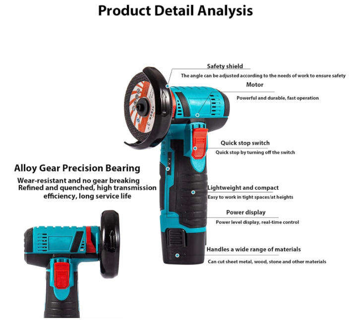 Lithium Battery Cordless Mini Electric Grinder & Polisher with One Battery