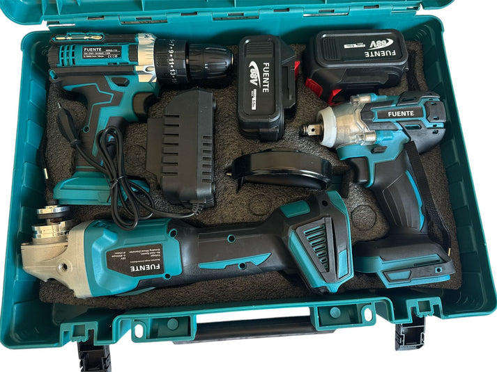 3 in 1 68V Cordless Power Combo Kit Impact Wrench, Drill and Angle Grinder