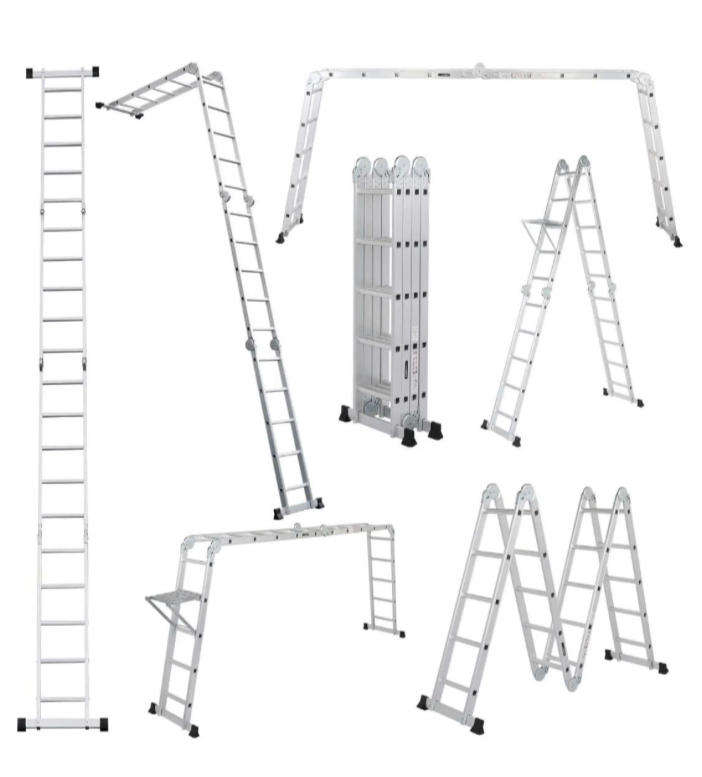 Aluminum ladder Safety Platform 4x4& 16 Steps Lightweight