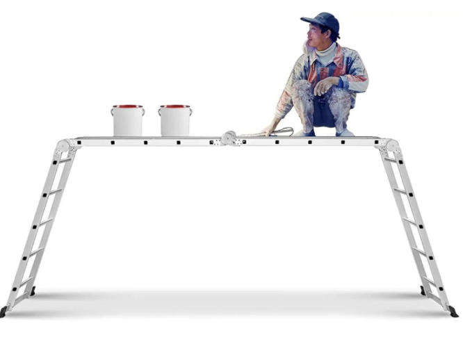 Aluminum ladder Safety Platform 4x4& 16 Steps Lightweight