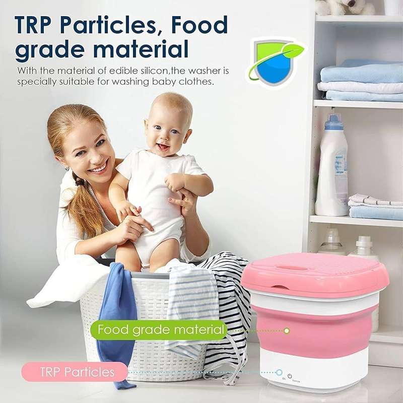 Mini Folding Washing Machine Portable,Foldable Compact Ultrasonic Small Automatic USB Powered Cleani