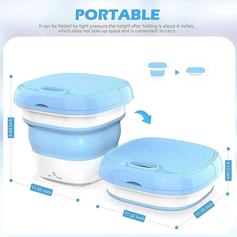 Mini Folding Washing Machine Portable,Foldable Compact Ultrasonic Small Automatic USB Powered Cleani