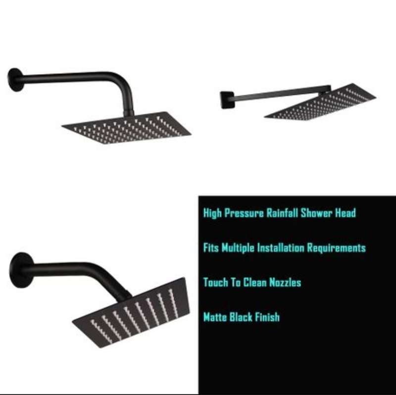 High Pressure Ultra-Thin Rainfall Shower Head - 25cm Square