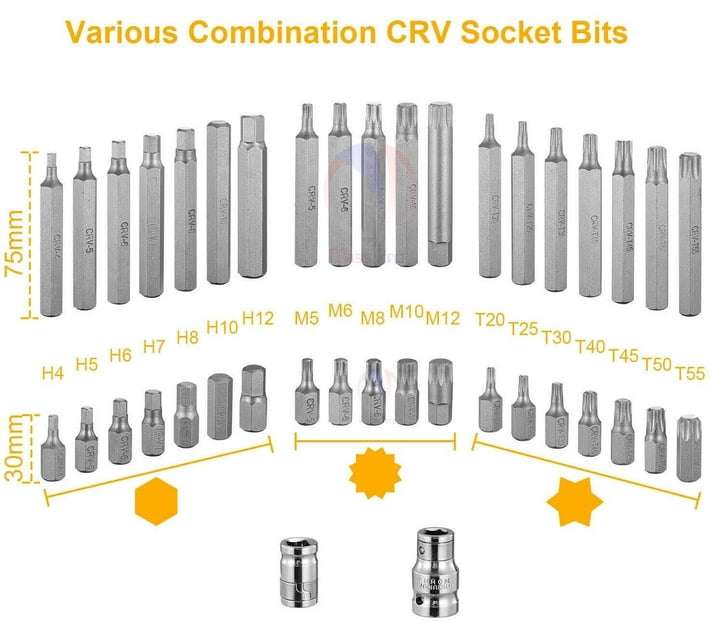 Hex Allen Hex Allen Bit Set  40Pcs Screwdriver Bit Set (Pack of 40)