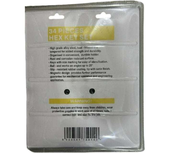 Hex Key set- Pieces 34pcs Allen key set