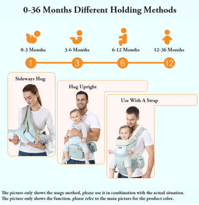 Baby Carrier Ergonomic Infant Carrier with Hip Seat - Pink