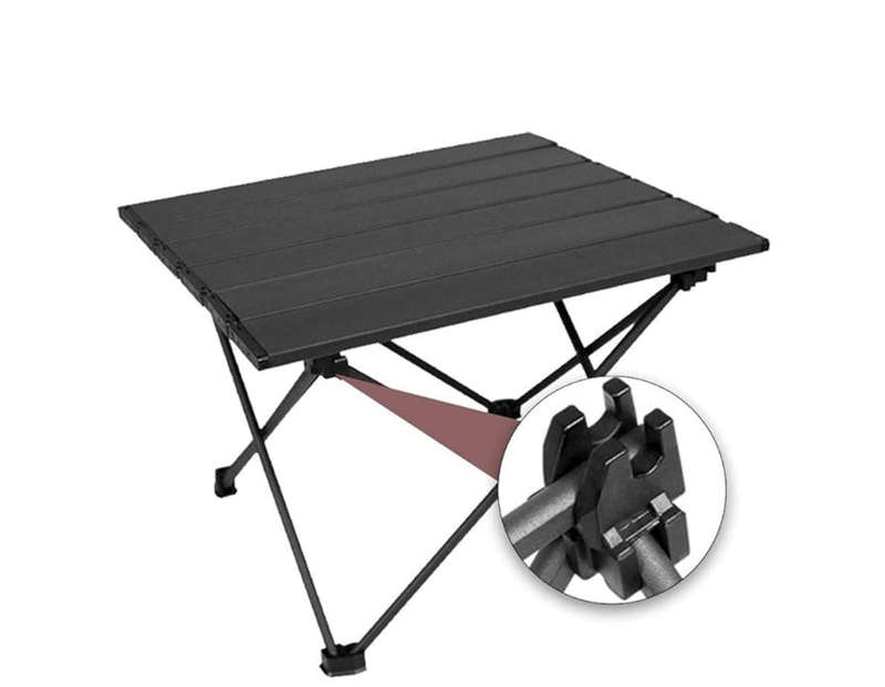 Metal Picnic Table (Size Medium, Black, Knock Down) - Open Box