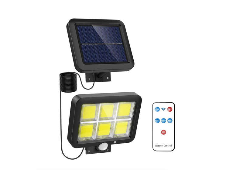 120 Bright COB White Solar LED Light With Solar Panel - Open Box