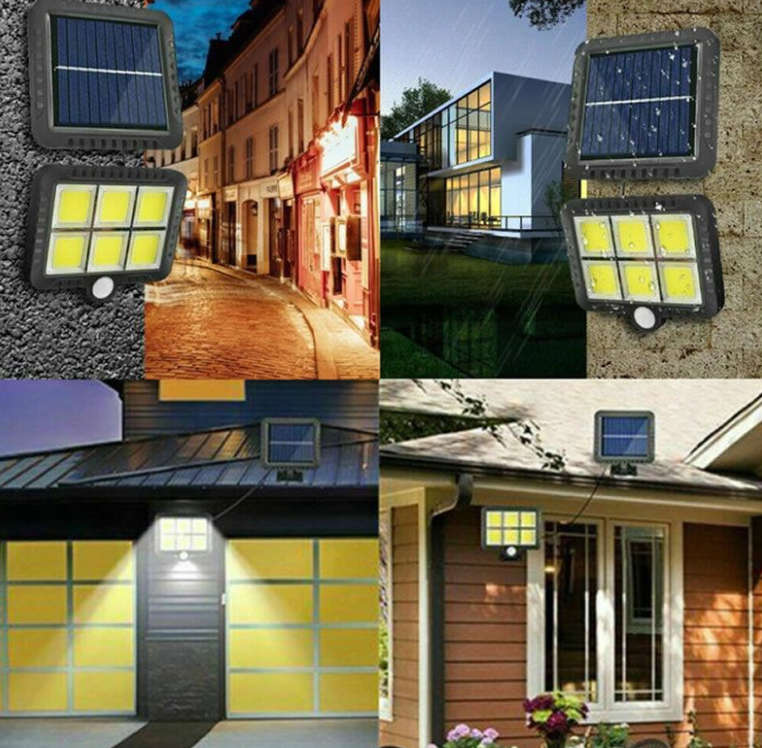 120 Bright COB White Solar LED Light With Solar Panel - Open Box