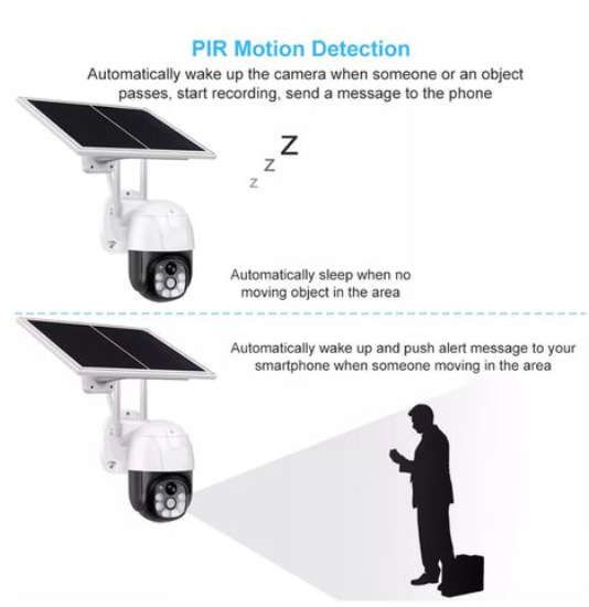 V380 Solar Powered 4G Outdoor Security With SIM Card Slot and Support - Open Box