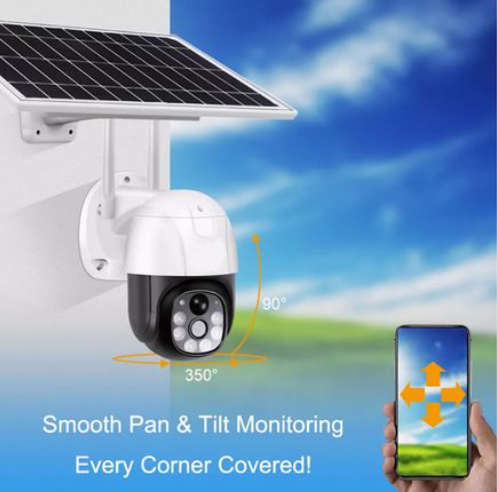 V380 Solar Powered 4G Outdoor Security With SIM Card Slot and Support - Open Box