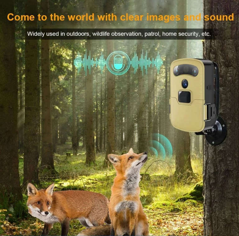 720P Solar Powered WIFI Trail Night Vision Two-way Intercom Hunting Camera - Open Box