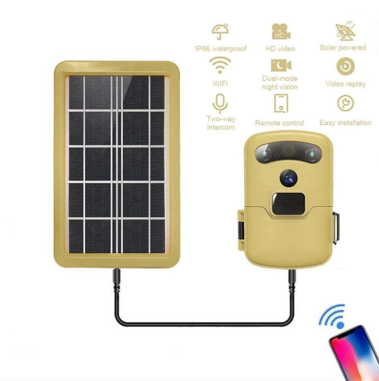 720P Solar Powered WIFI Trail Night Vision Two-way Intercom Hunting Camera - Open Box
