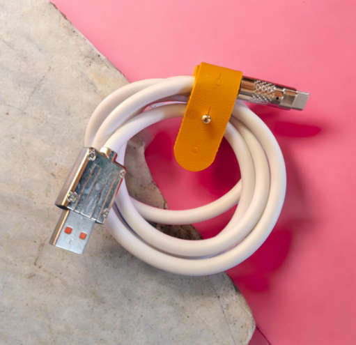 Durable Olesson Type-C Charging Cable - White, Grey