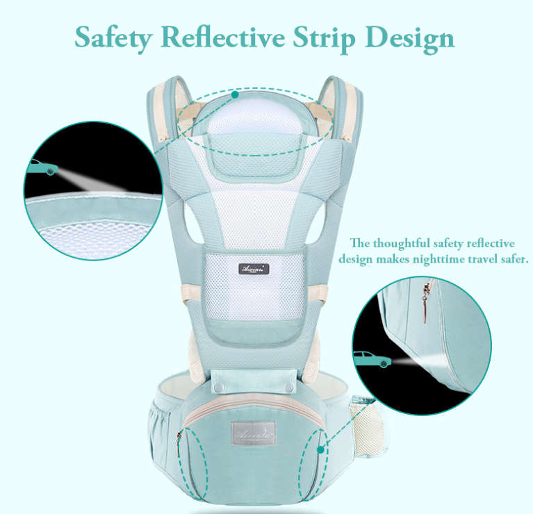 Baby Carrier Ergonomic Infant Carrier with Hip Seat - Blue