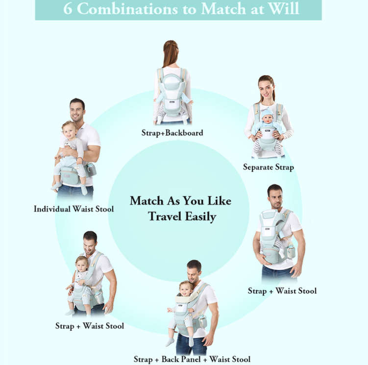 Baby Carrier Ergonomic Infant Carrier with Hip Seat - Blue