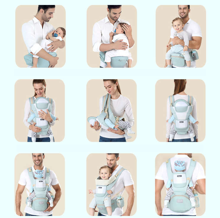 Baby Carrier Ergonomic Infant Carrier with Hip Seat - Blue