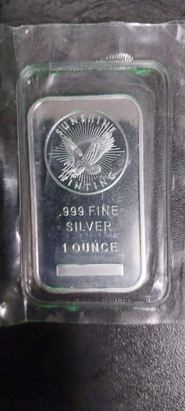 1oz PURE SOLID SILVER RECTANGULAR Sunshine Minting BAR