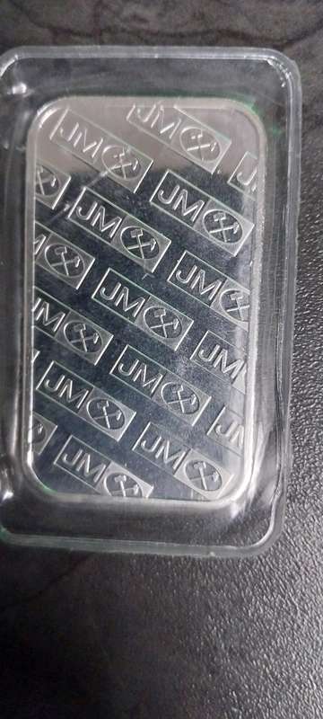 1oz PURE SOLID SILVER RECTANGULAR JM JOHNSON MATTHEY