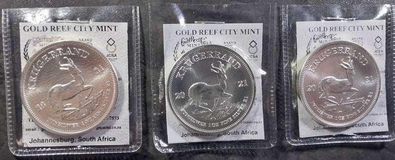 2021 1oz Krugerrand Silver Coins.