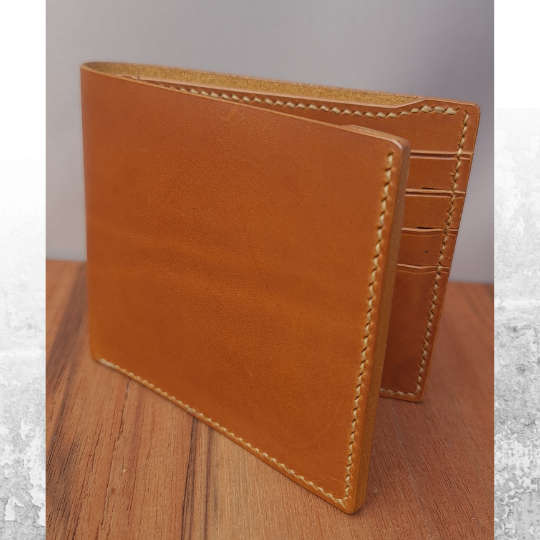 Mens Handmade Leather Wallet  11 Pocket Bifold