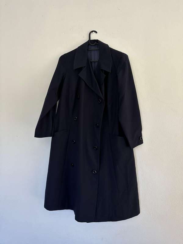 Navy Blue Vintage Coat Imported from Germany: Size: Large