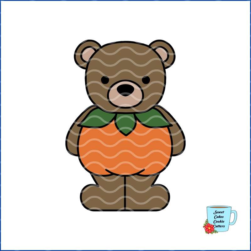 Digital Product - Pumpkin Bear - Fall / Thanksgiving - 8 STL Cookie cutter files only