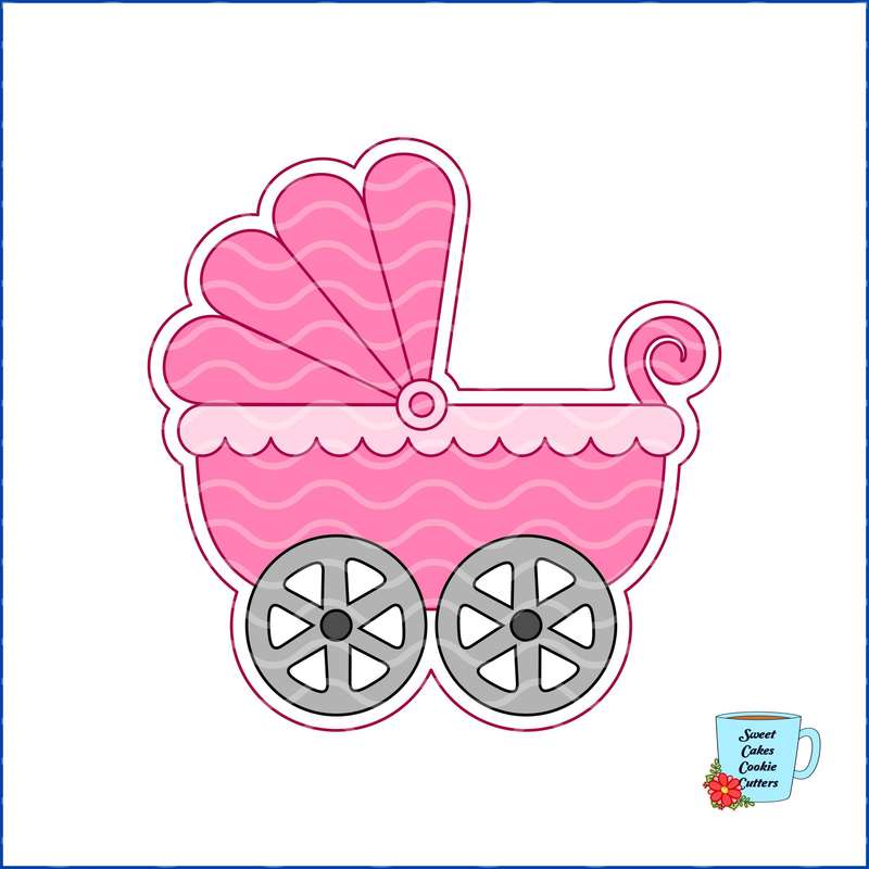 Digital Product - Baby Stroller - Baby Shower - 8 STL Cookie cutter files only