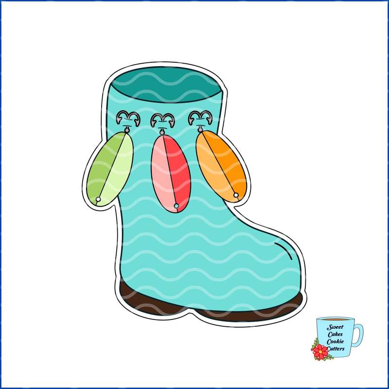 Digital Product - Fishing Boot - 8 STL Cookie cutter files only