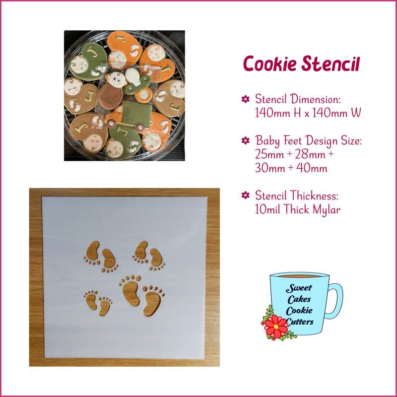 Baby Feet Stencil  Cookie Stencil
