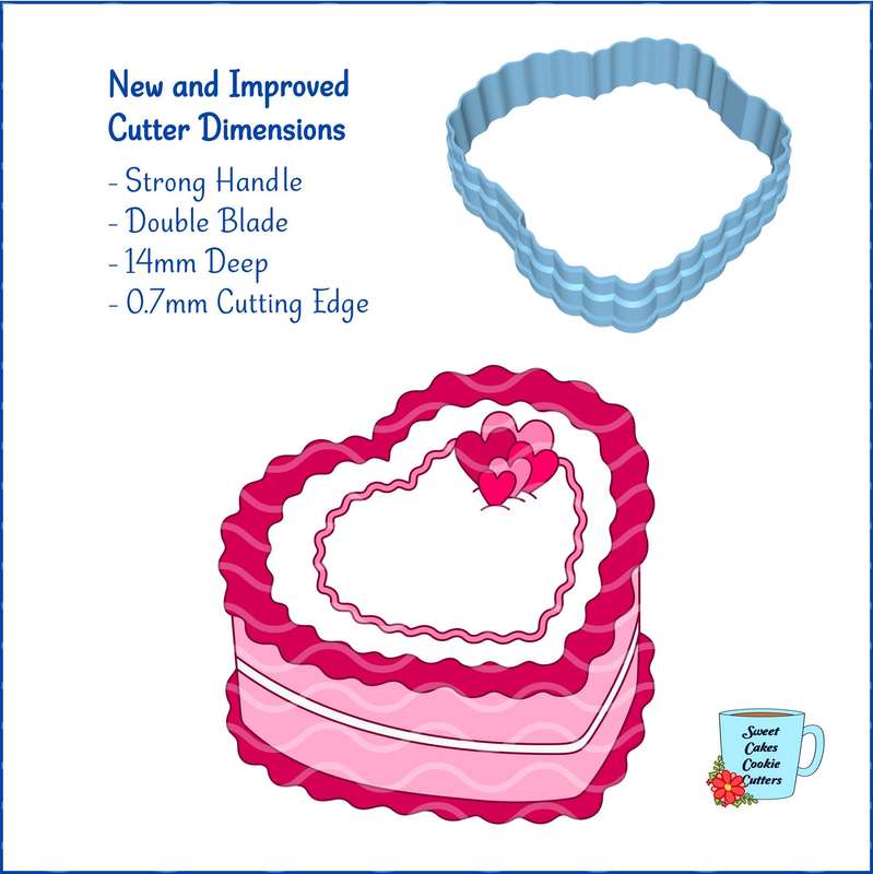 Digital Product - Heart Shape Cake - 8 STL Cookie cutter files only