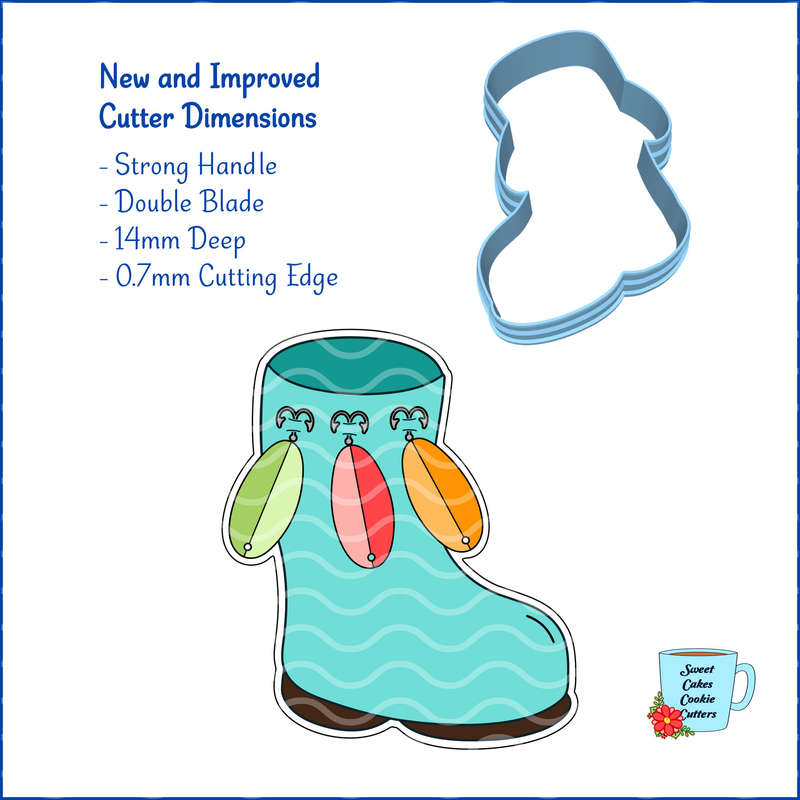 Digital Product - Fishing Boot - 8 STL Cookie cutter files only