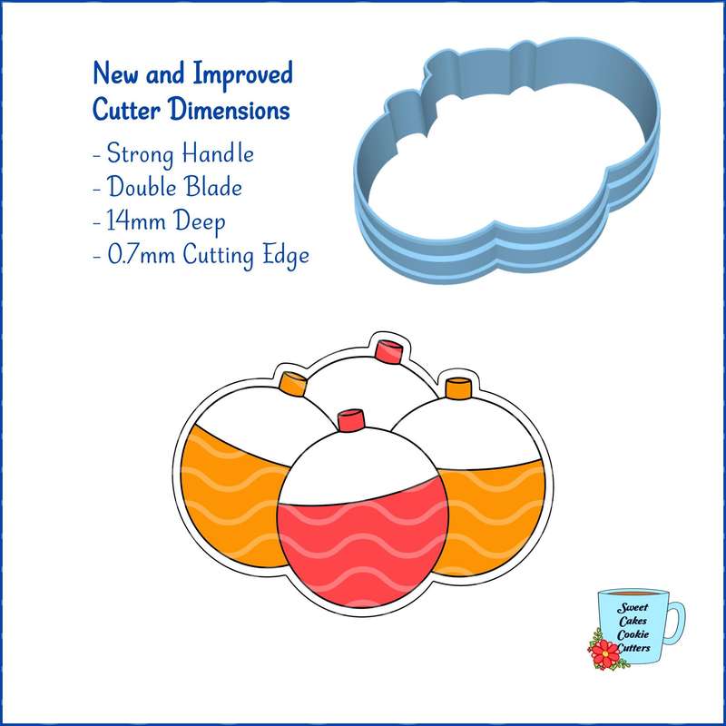 Digital Product - Fishing Bobbers - Father's day - 8 STL Cookie cutter files only
