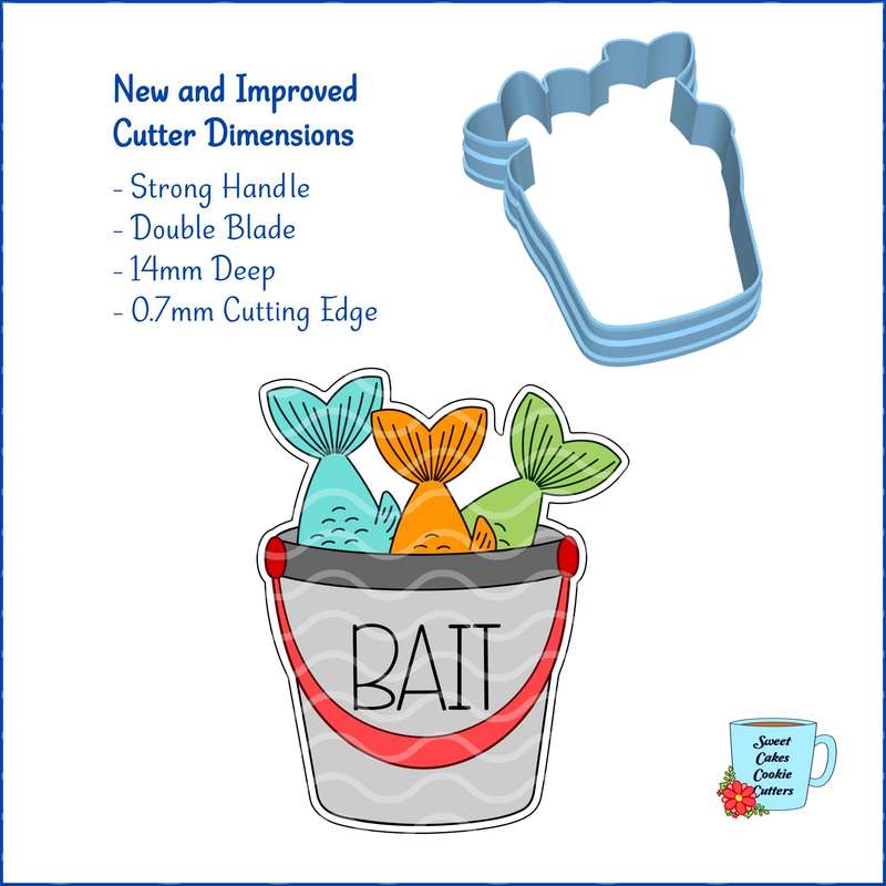Digital Product - Fish in a Bucket - Father's day - 8 STL Cookie cutter files only