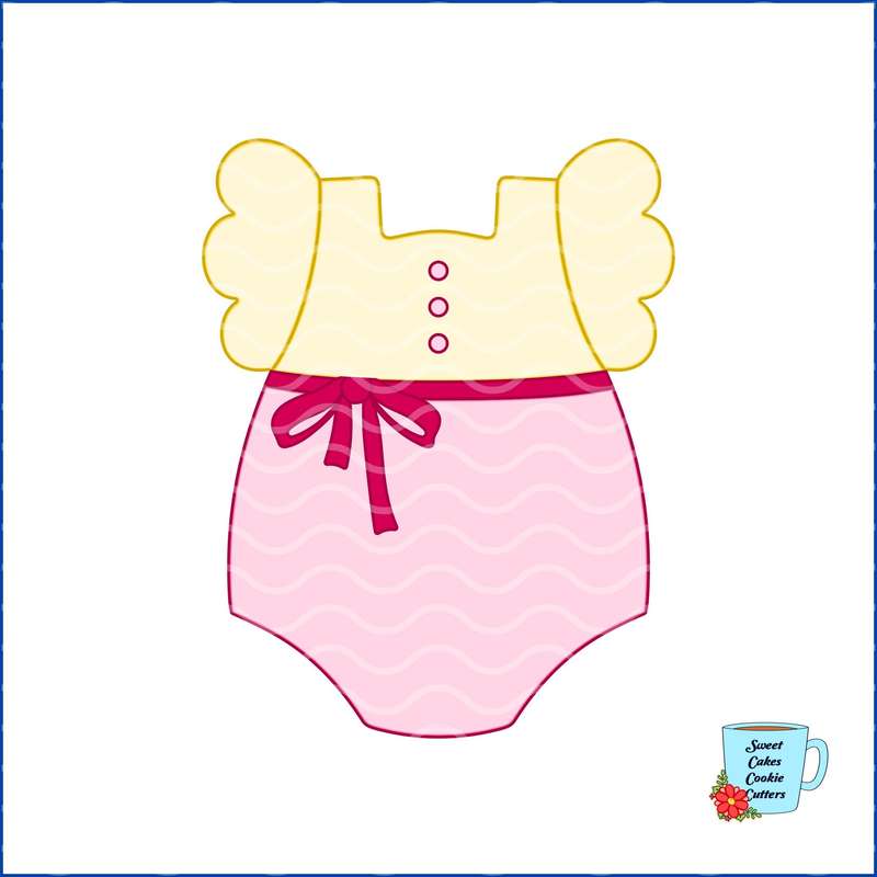 Digital Product - Ruffle Romper Onesie - Baby Shower - 8 STL Cookie cutter files only