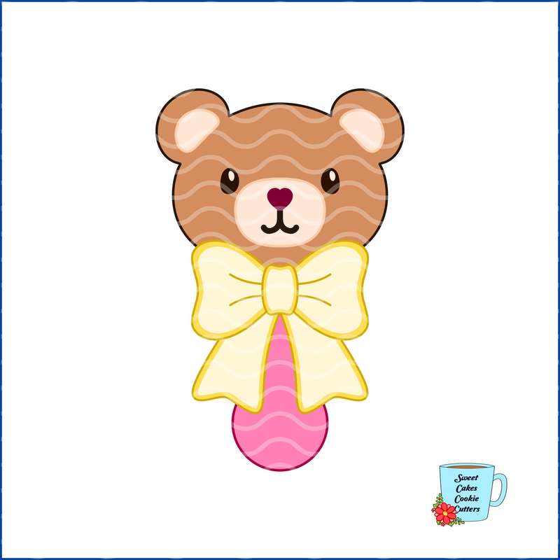 Digital Product - Baby Bear Rattle - Baby Shower - 8 STL Cookie cutter files only