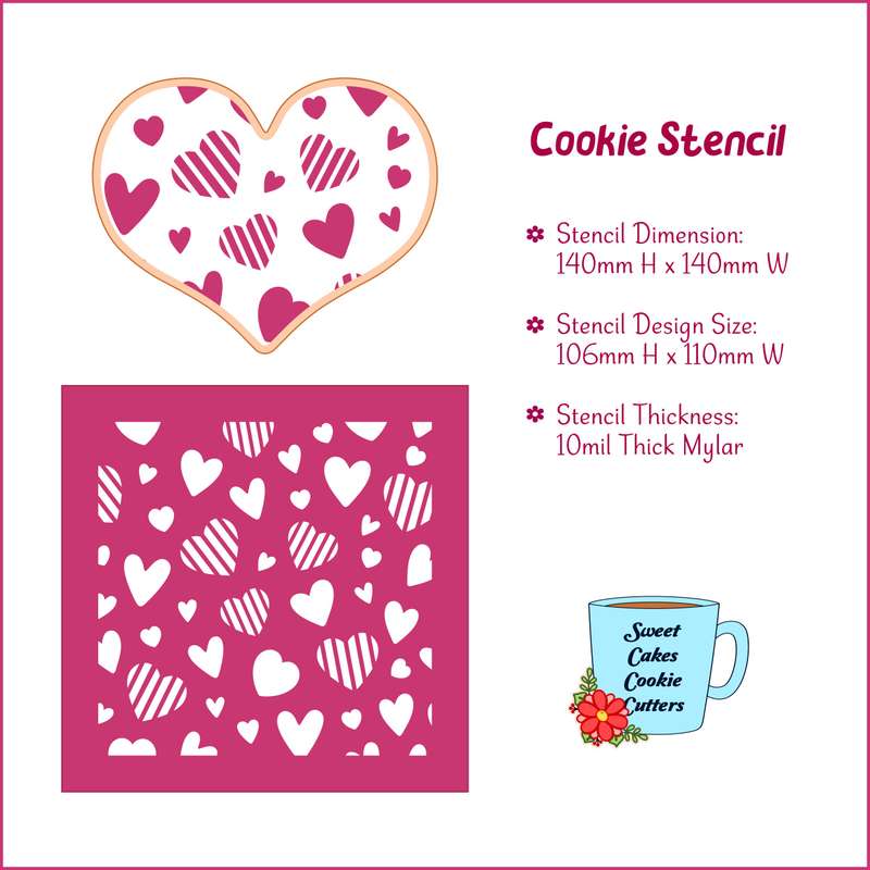 Heart Pattern - Cookie Stencil