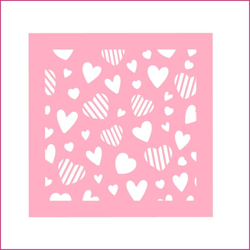 Heart Pattern - Cookie Stencil
