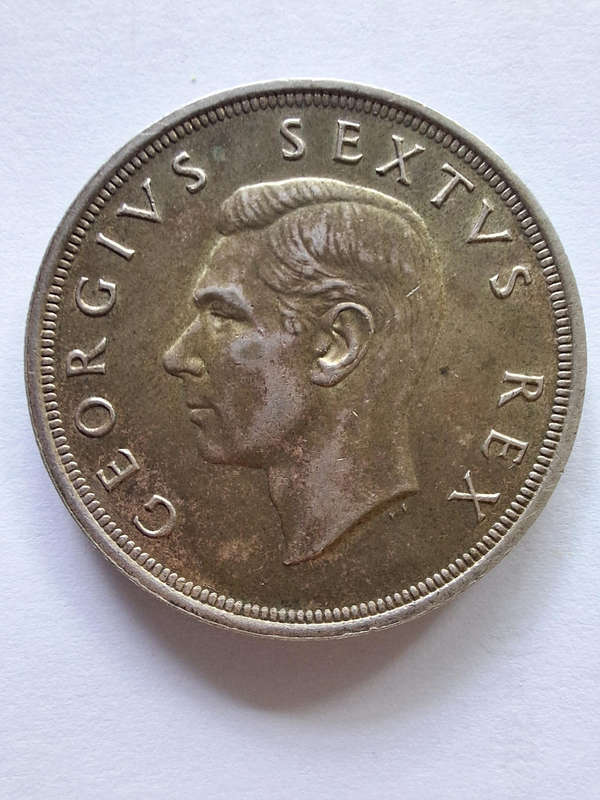 2 5 shillings 1952 George VI silver coins South Africa