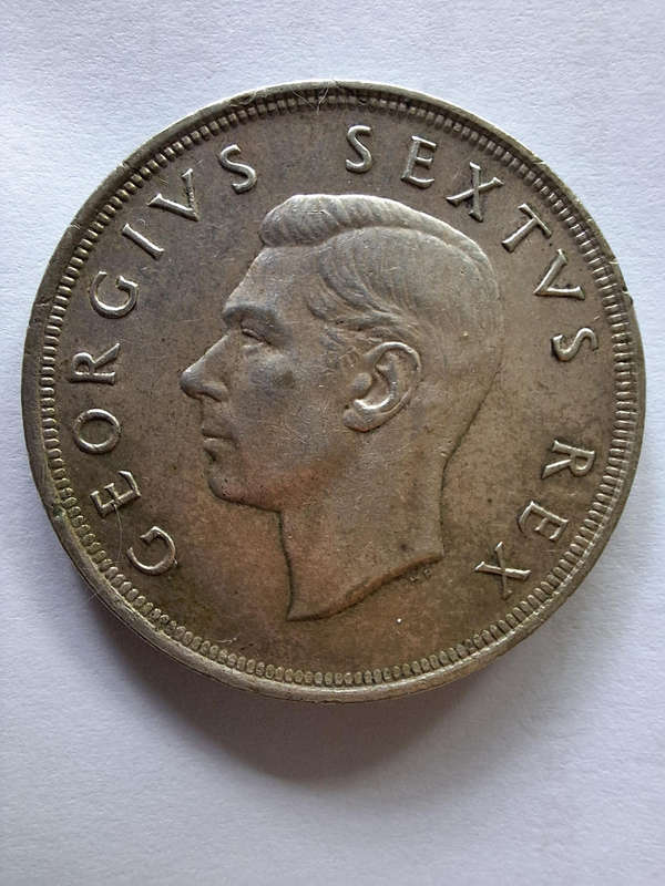 2 5 shillings 1952 George VI silver coins South Africa