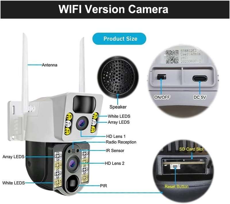 2 Lens 4G Solar Power Camera 128GB Storage