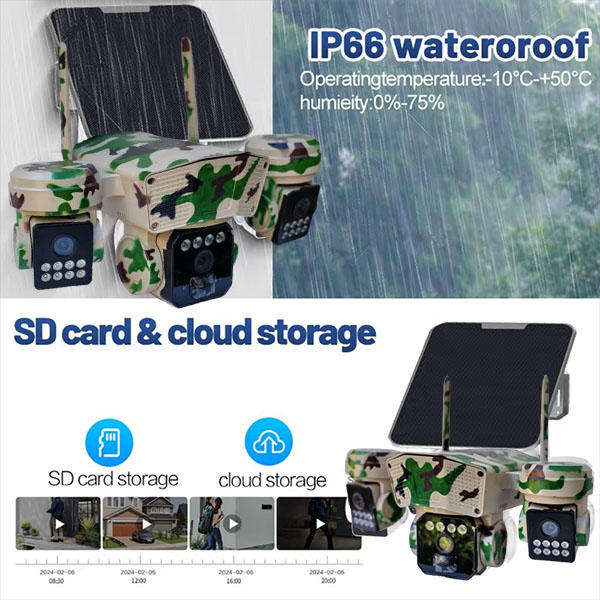 3Lens 4G Solar Power Camera 128GB Storage