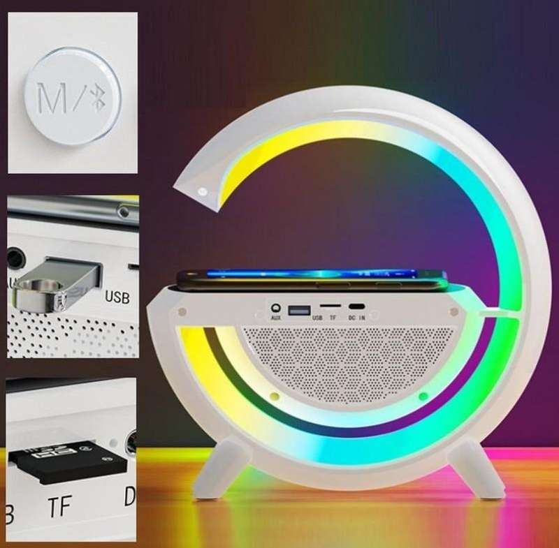 3 In 1 Wireless Charger/Multifunction Rainbow LED Light Bluetooth Speaker