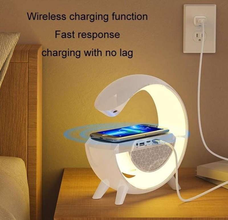 3 In 1 Wireless Charger/Multifunction Rainbow LED Light Bluetooth Speaker