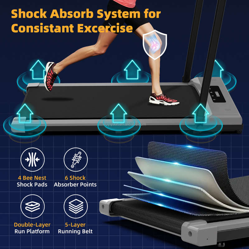 Foldable Treadmill, 300 lb Capacity Walking Pad 2.5HP Treadmill Under Desk, Portable Treadmill