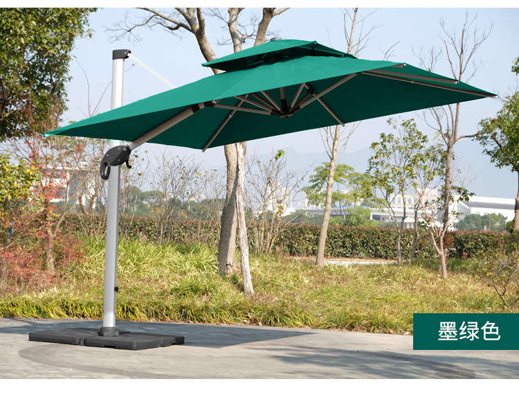 Roma Italia Luxury Cantilever Patio Umbrella with LED Lights