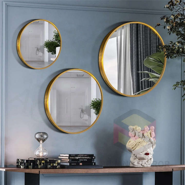 60cm Round Wall Mirror with Gold Frame