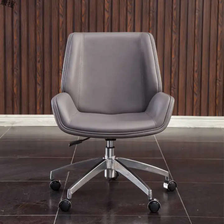 Office Chair Solid Wood Leather Armless Executive Work Chair